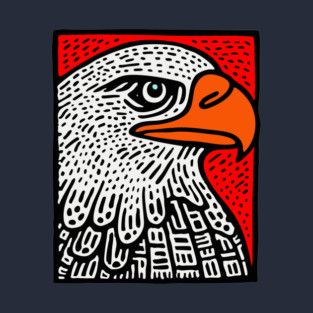 American Bald Eagle - Graphic Pop Art Portrait T-Shirt
