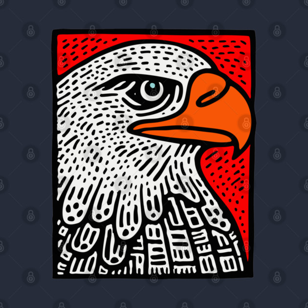 American Bald Eagle - Graphic Pop Art Portrait by TuncGK