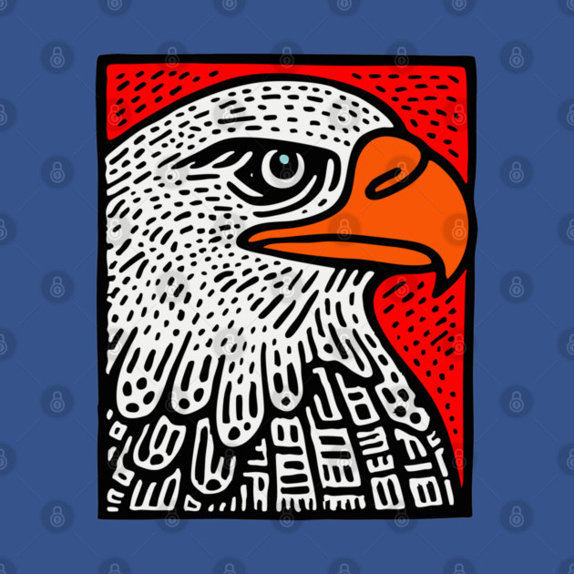 American Bald Eagle - Graphic Pop Art Portrait by TuncGK