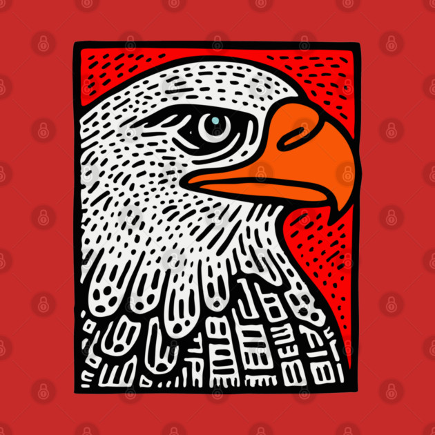 American Bald Eagle - Graphic Pop Art Portrait by TuncGK