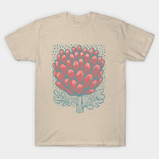 Blooming Artichoke Flower - Botanical Pop Art T-Shirt
