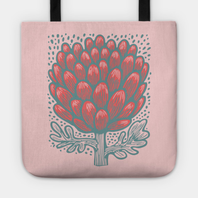 Blooming Artichoke Flower - Botanical Pop Art Tote by TuncGK