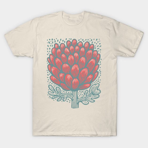 Blooming Artichoke Flower - Botanical Pop Art T-Shirt by TuncGK