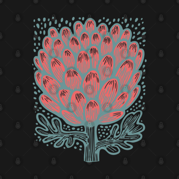 Blooming Artichoke Flower - Botanical Pop Art by TuncGK