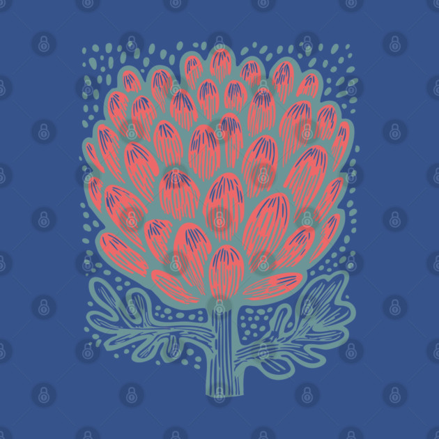 Blooming Artichoke Flower - Botanical Pop Art by TuncGK