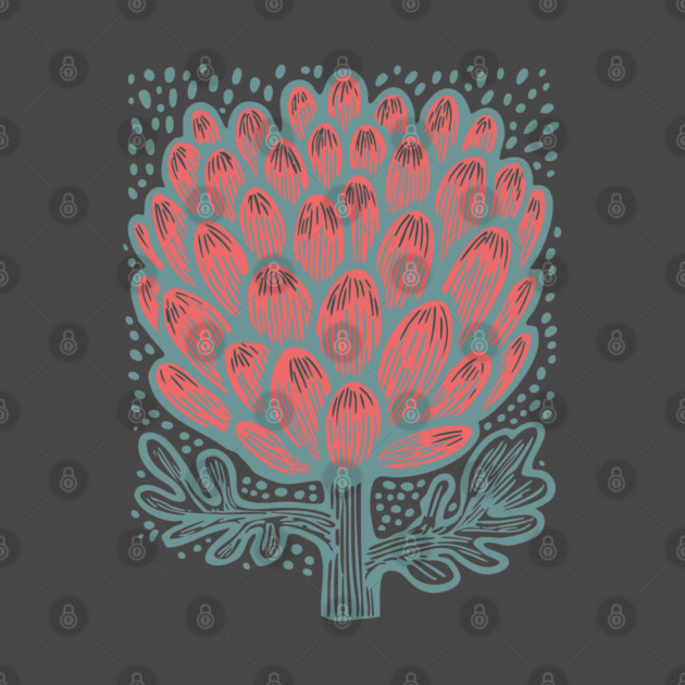 Blooming Artichoke Flower - Botanical Pop Art by TuncGK