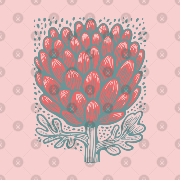 Blooming Artichoke Flower - Botanical Pop Art by TuncGK