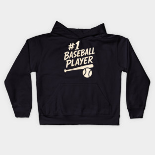 #1 Baseball Player Sports Gift Graphic for Athletes & Fans Kids Hoodie