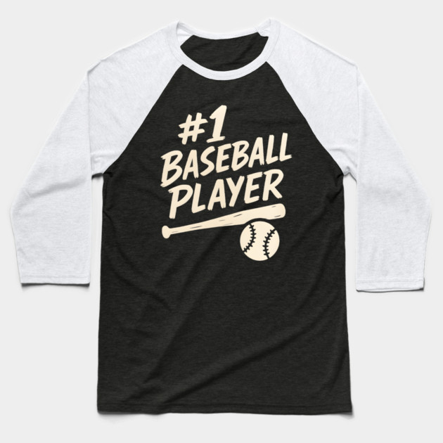 #1 Baseball Player Sports Gift Graphic for Athletes & Fans Baseball T-Shirt by MakerMind8.2