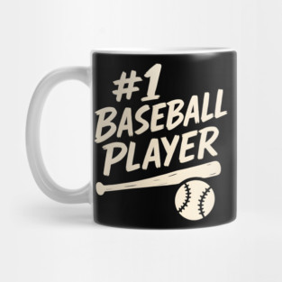 #1 Baseball Player Sports Gift Graphic for Athletes & Fans Mug