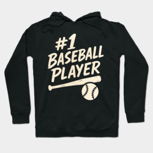 #1 Baseball Player Sports Gift Graphic for Athletes & Fans Hoodie