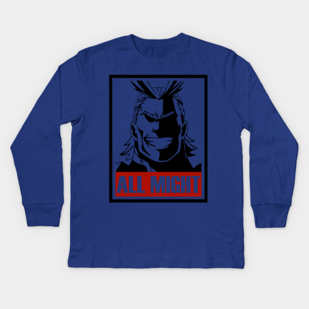All Might | My Hero Academia Poster Art Kids Long Sleeve T-Shirt by Otaku Vibes