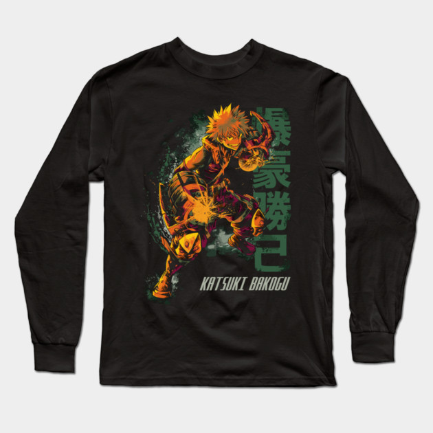 Katsuki Bakugou | MHA Abstract Art Long Sleeve T-Shirt by Otaku Vibes