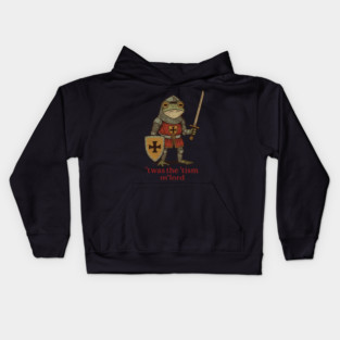 ’Twas the ’Tism, M’Lord | Medieval Frog Knight Meme Kids Hoodie