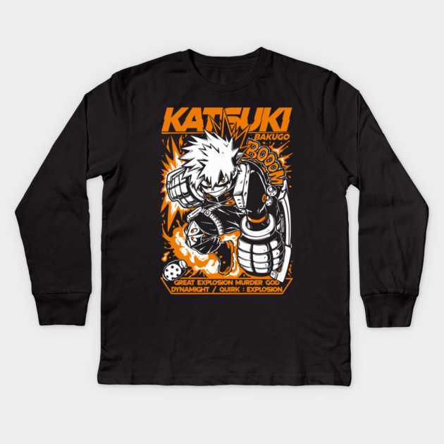 Katsuki Bakugou | Explosion Hero Dynamight Kids Long Sleeve T-Shirt by Otaku Vibes