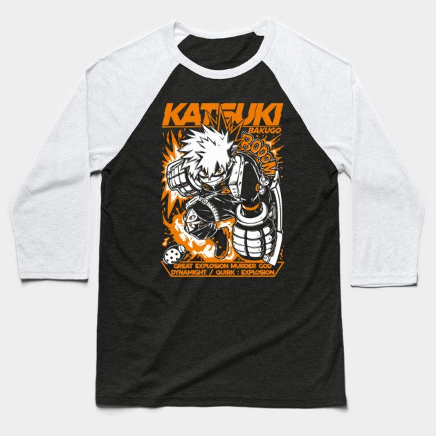 Katsuki Bakugou | Explosion Hero Dynamight Baseball T-Shirt by Otaku Vibes
