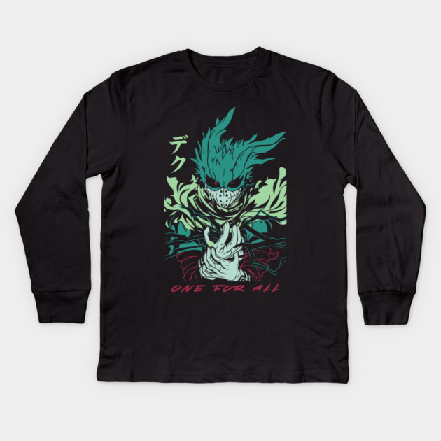 My Hero Academia: Izuku Midoriya’s Heroic Journey Kids Long Sleeve T-Shirt by Otaku Vibes