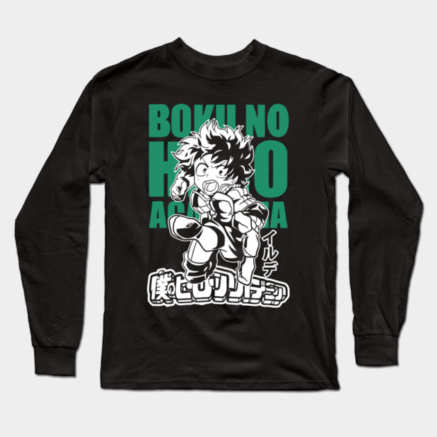 Deku – The Hero Who Never Gives Up Long Sleeve T-Shirt by Otaku Vibes