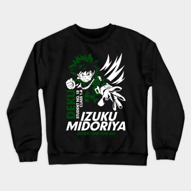 Deku – One for All’s Ultimate Wielder Crewneck Sweatshirt by Otaku Vibes