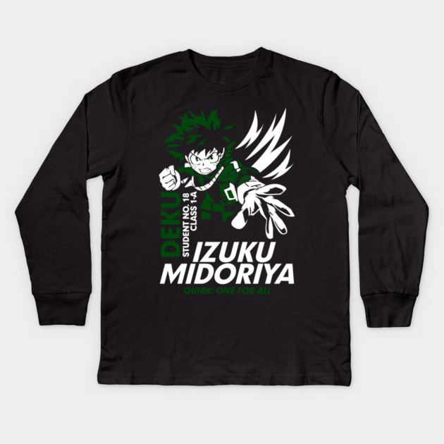 Deku – One for All’s Ultimate Wielder Kids Long Sleeve T-Shirt by Otaku Vibes