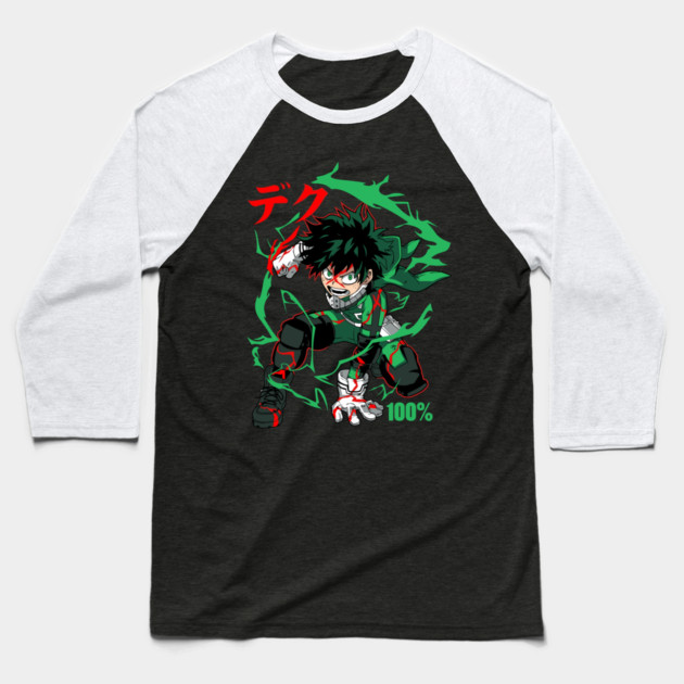 Deku – The Unstoppable One for All Successor Baseball T-Shirt by Otaku Vibes