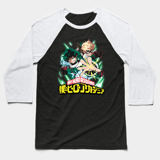 My Hero Academia: Deku’s Explosive Strength Baseball T-Shirt by Otaku Vibes