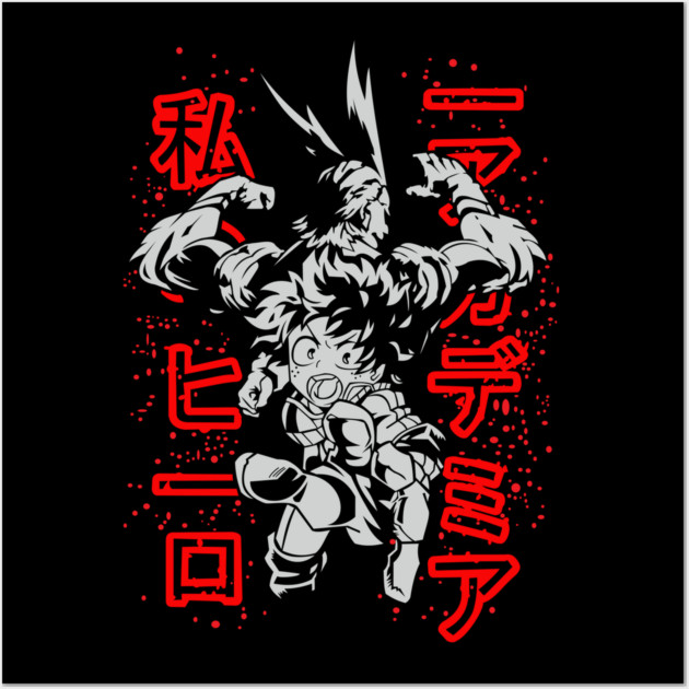 Midoriya and All Might - My Hero Academia Wall Art by Otaku Vibes