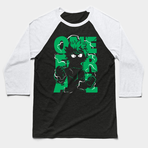 Midoriya – The Hero Who Never Gives Up Baseball T-Shirt by Otaku Vibes