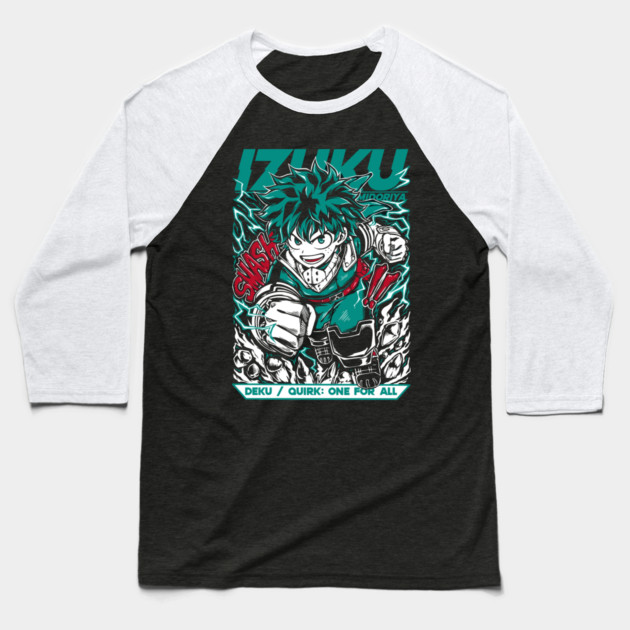 My Hero Academia: Midoriya’s Heroic Evolution Baseball T-Shirt by Otaku Vibes