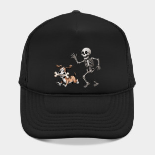 Funny Skeleton Dog Halloween T-Shirt | Spooky Cute Puppy Costume Tee Hat