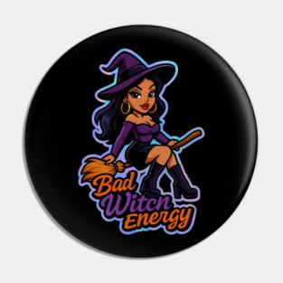 “Bad Witch Energy” – Y2K Bratz Chola Witch T-Shirt Pin