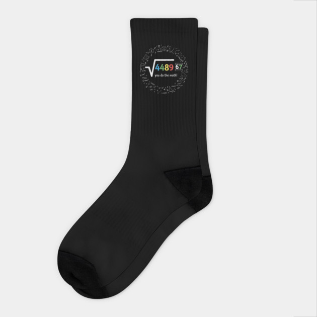 Six-Seven-Slang-67-Meme-Square-Root-4489-Chalkboard-Math-Humor Socks by ArtistTee ⭐⭐⭐⭐⭐