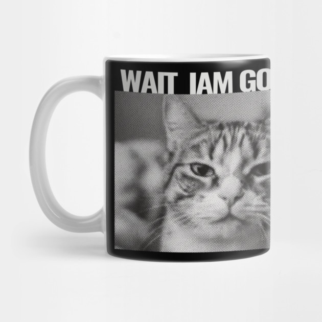 Wait Im Goated Cat Funny Cat Meme Wait I'm Goated, Wait I'm Goated Cat Funny Silly Cat Staring Cat Funny Meme T-Shirt by OUTFITPAW