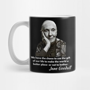 in Memory of Jane Goodall - feminist illustratio, trailblazer, environmentalist Mug