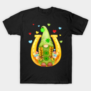 Garden Gnome and Lucky Horseshoe Autism Awareness Celebration T-Shirt