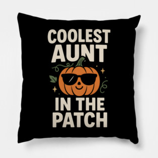 Coolest Aunt in the Patch Pumpkin Halloween Gift Pillow