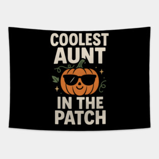 Coolest Aunt in the Patch Pumpkin Halloween Gift Tapestry