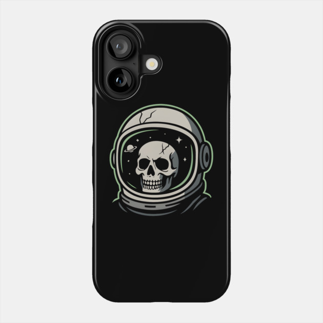 Skull Astronaut Helmet Space Graphic | Dark Cosmic Artwork Phone Case by MakerMind8.2