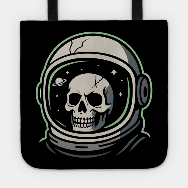 Skull Astronaut Helmet Space Graphic | Dark Cosmic Artwork Tote by MakerMind8.2