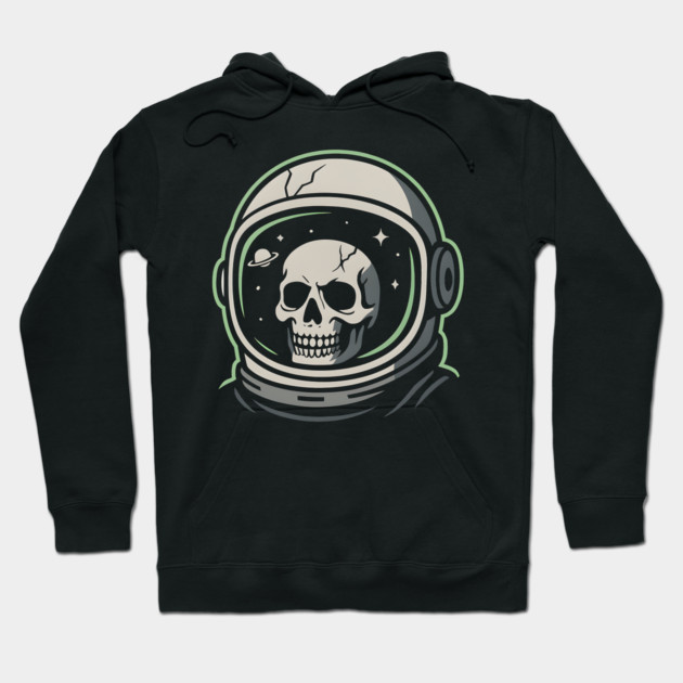 Skull Astronaut Helmet Space Graphic | Dark Cosmic Artwork Hoodie by MakerMind8.2