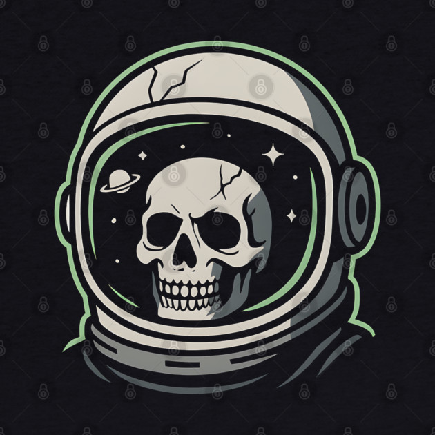 Skull Astronaut Helmet Space Graphic | Dark Cosmic Artwork by MakerMind8.2