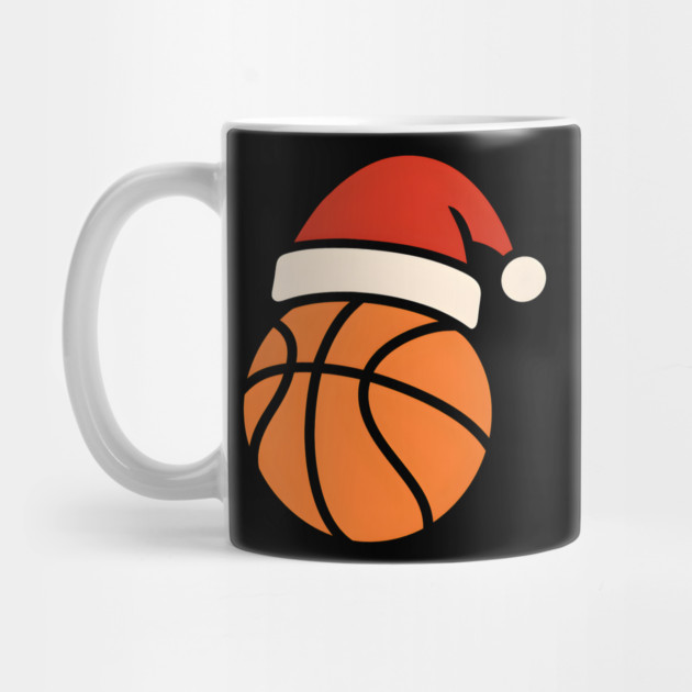 Christmas Basketball with Santa Hat Holiday Design by MakerMind8.2