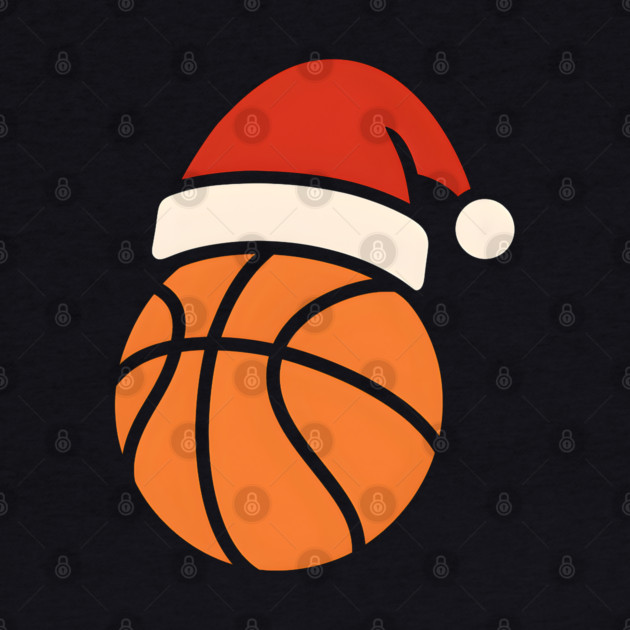 Christmas Basketball with Santa Hat Holiday Design by MakerMind8.2