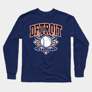 Vintage Detroit Baseball Long Sleeve T-Shirt