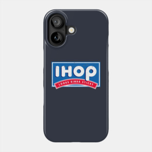 Funny Pancake House Logo Parody | 'Looks Kinda Sticky' Spoof Tee Phone Case