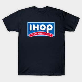 Funny Pancake House Logo Parody | 'Looks Kinda Sticky' Spoof Tee T-Shirt