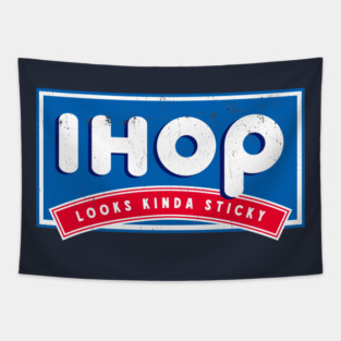 Funny Pancake House Logo Parody | 'Looks Kinda Sticky' Spoof Tee Tapestry