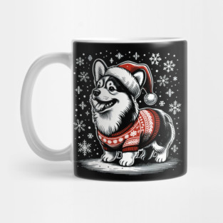 Corgi Dog Christmas Santa Hat Ugly Sweater Snow Mug