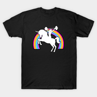 Barbell unicorn, gym girl, barbell girl, fitness girl T-Shirt