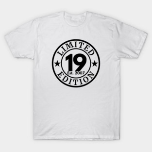 Limited 19 Edition 2007 | 19th Birthday Celebration | Vintage Anniversary T-Shirt